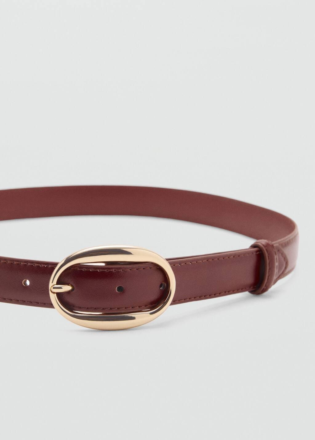 Brown Oval Buckle Belt, , large image number 1