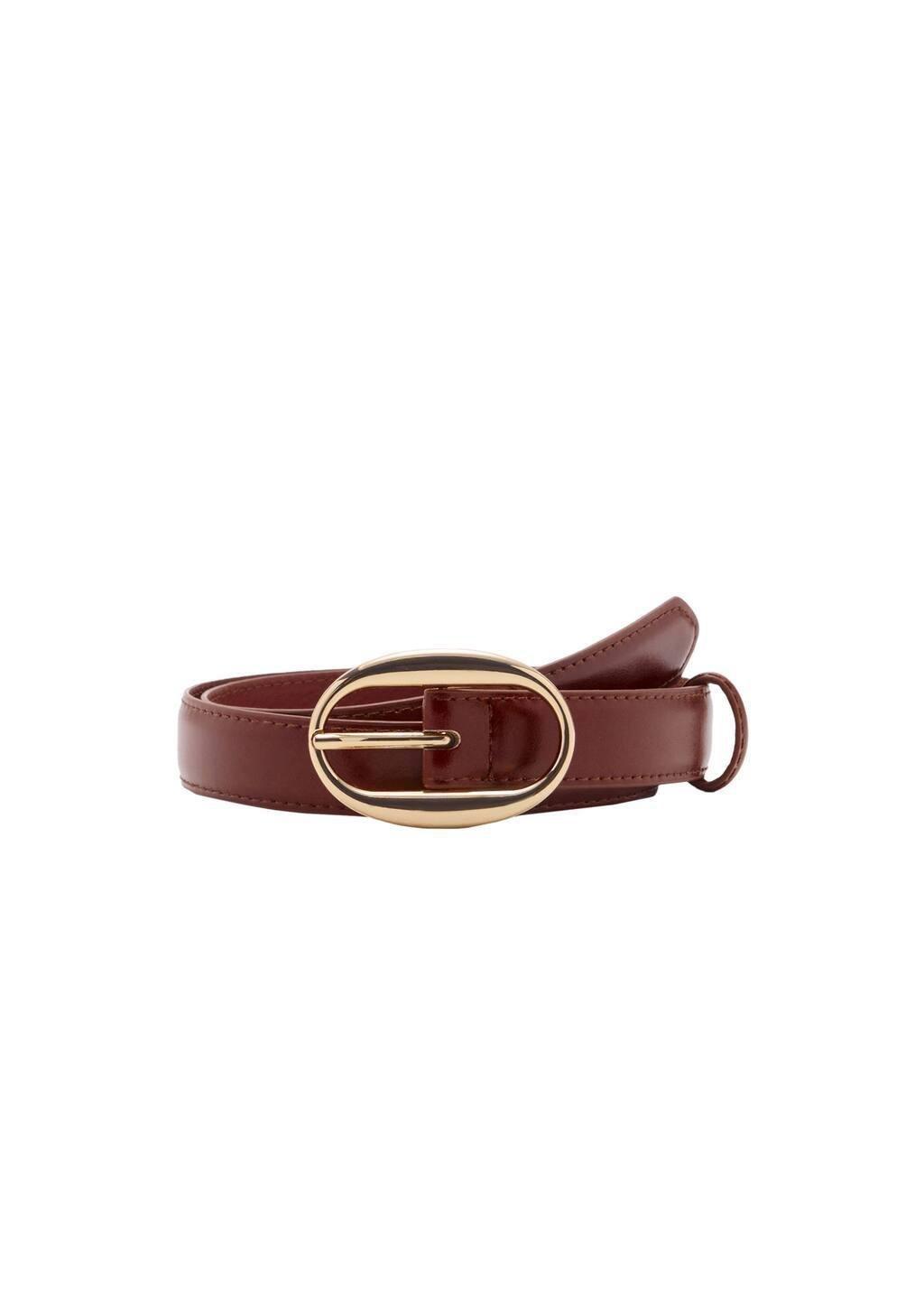 Brown Oval Buckle Belt, , large image number 3