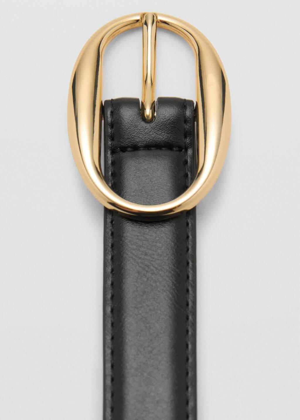 Black Oval Buckle Belt, , large image number 1