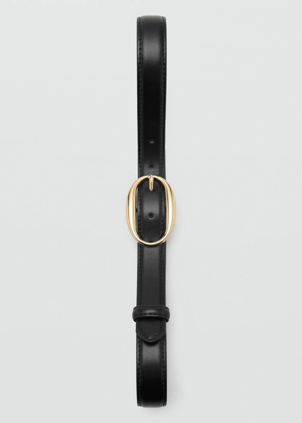 Black Oval Buckle Belt, , large image number 2
