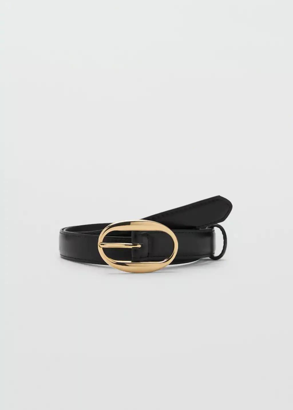 Black Oval Buckle Belt, , large image number 3