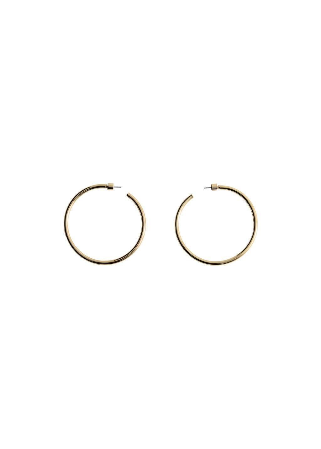 Gold Hoop Earrings, Gold, large image number 2