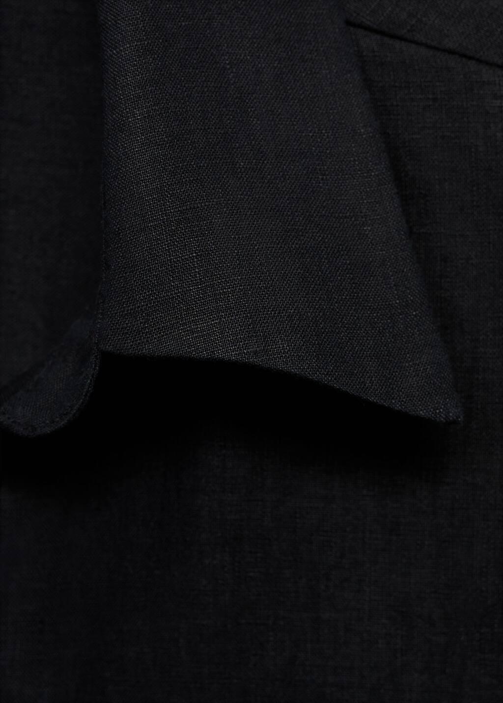 BLACK Linen oversized shirt, Black, medium