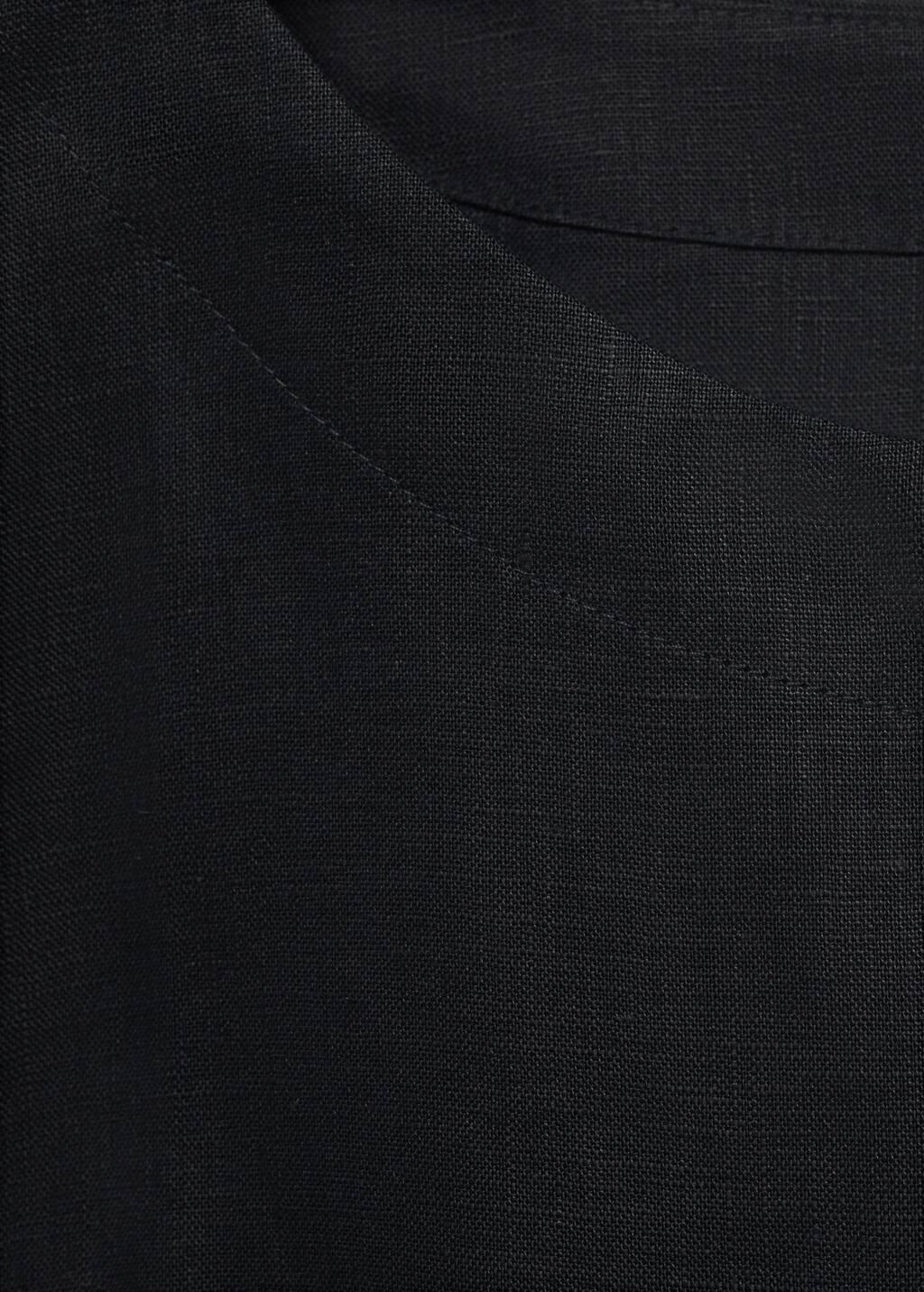 BLACK Linen crop top, , large image number 2