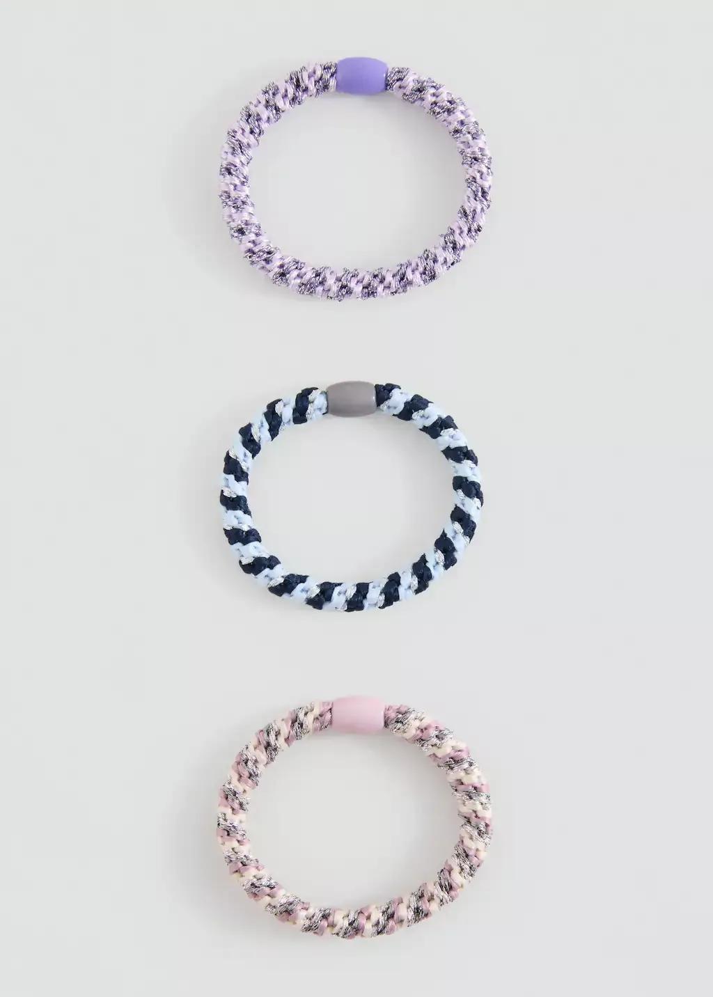 SILVER Scrunchies 3 pack, Kids Girl, Silver, large image number 1