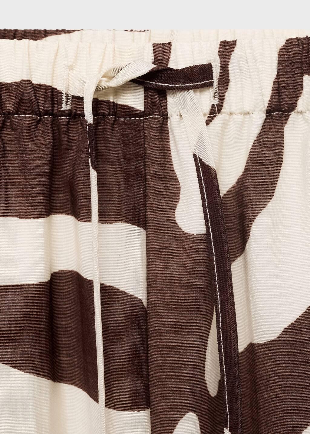 Brown Zebra-Print Fluid Trousers, , large image number 1