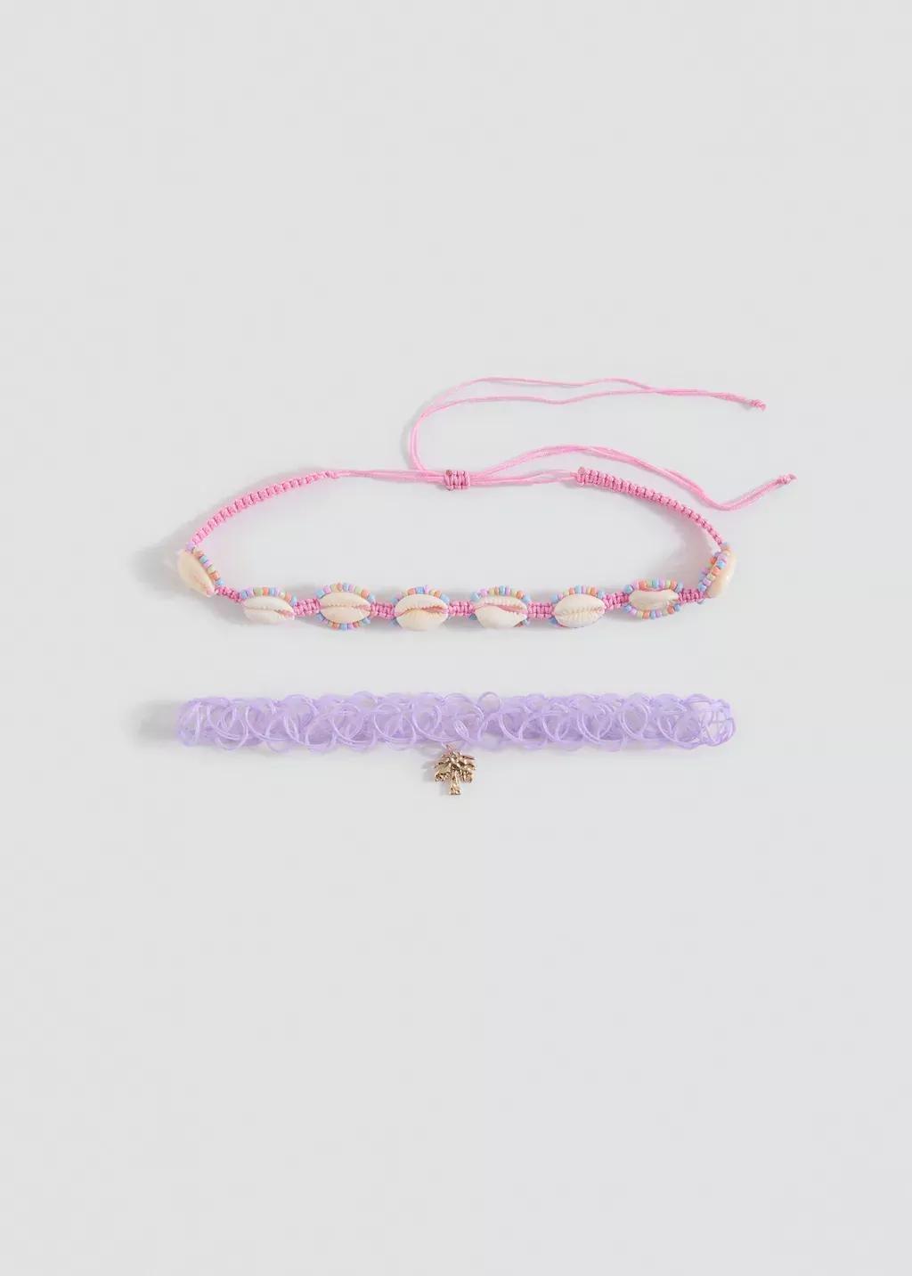 LT-PASTEL PURPLE Pack of 2 chokers, Kids Girl, Light-Pastel Purple, large image number 1