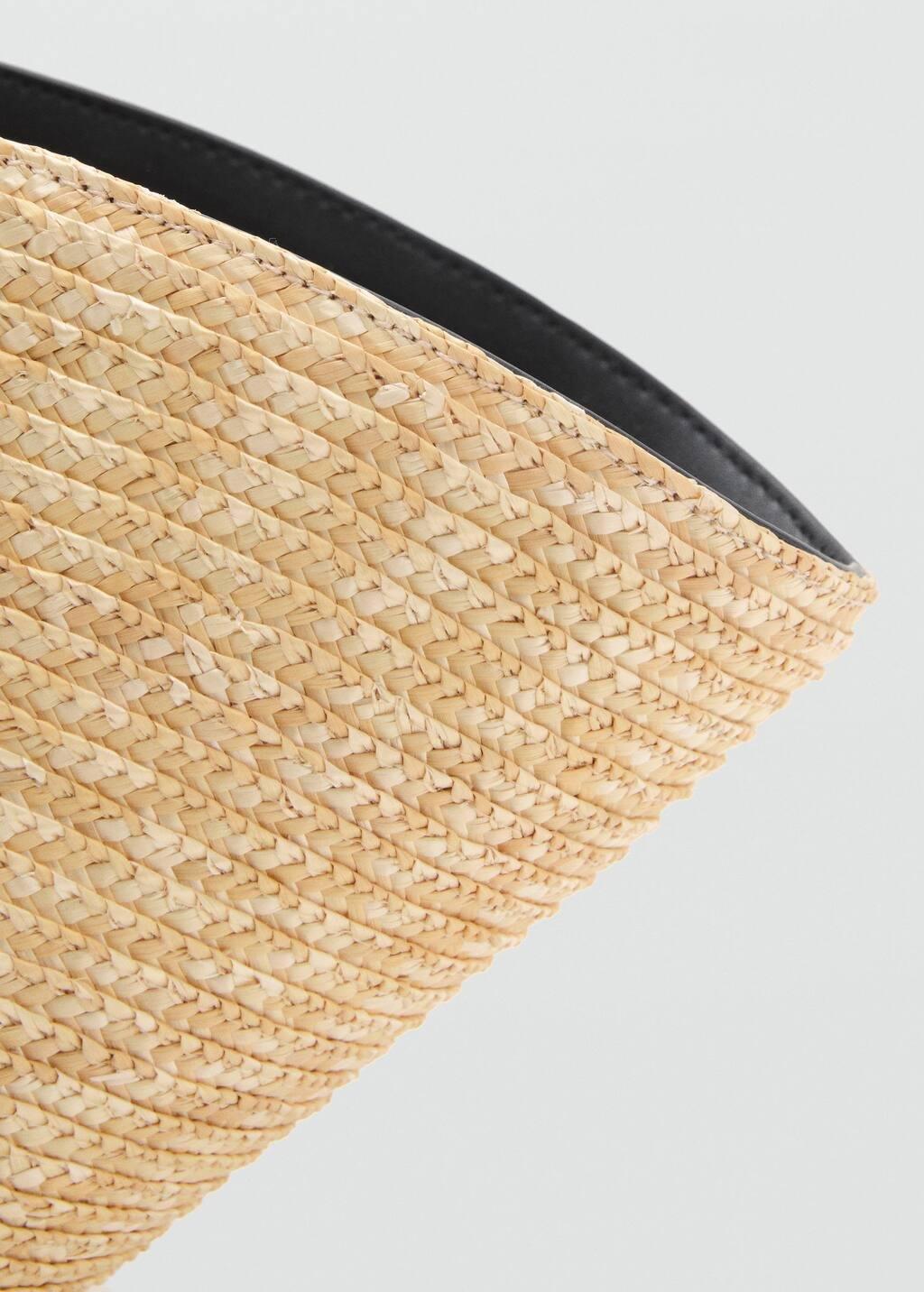 Beige Natural Fibre Basket With Flower Charm, 0201_08, large image number 2