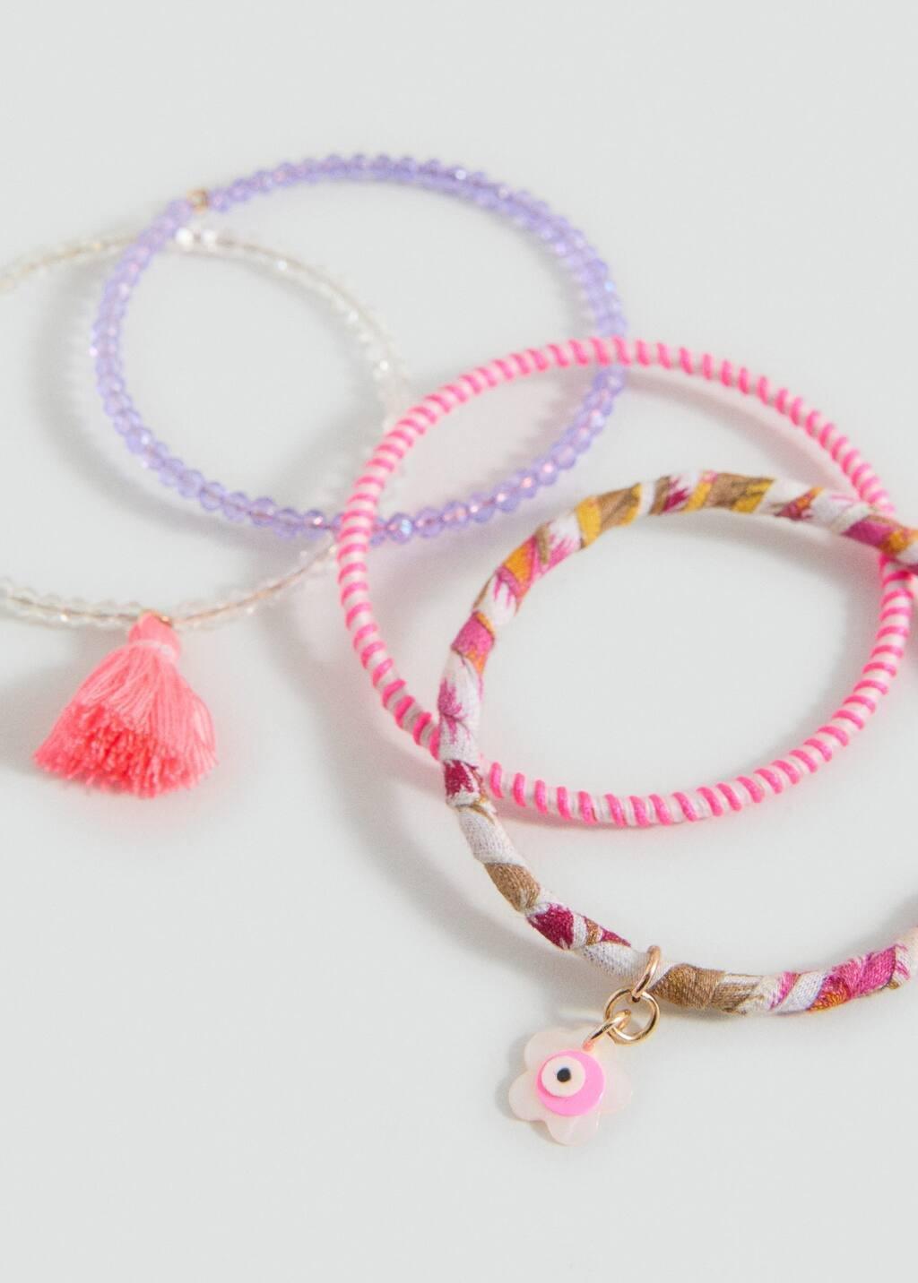 PINK Pack of 4 bracelets, Kids Girl, Pink, large image number 0