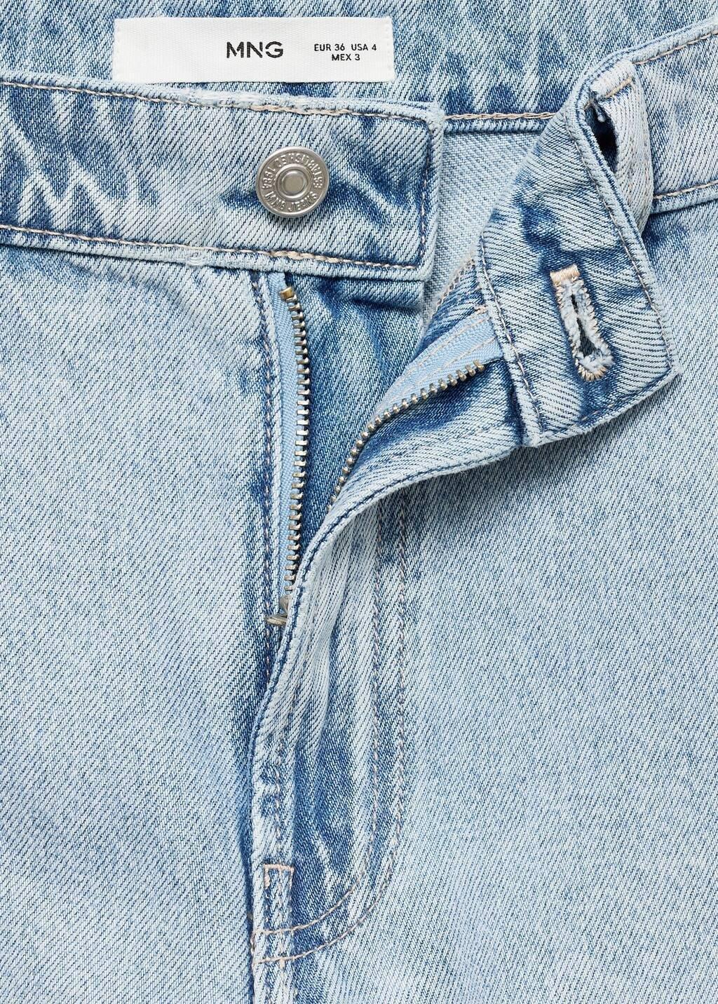 Blue Straight-Fit Mid-Rise Denim Jorts, , large image number 3
