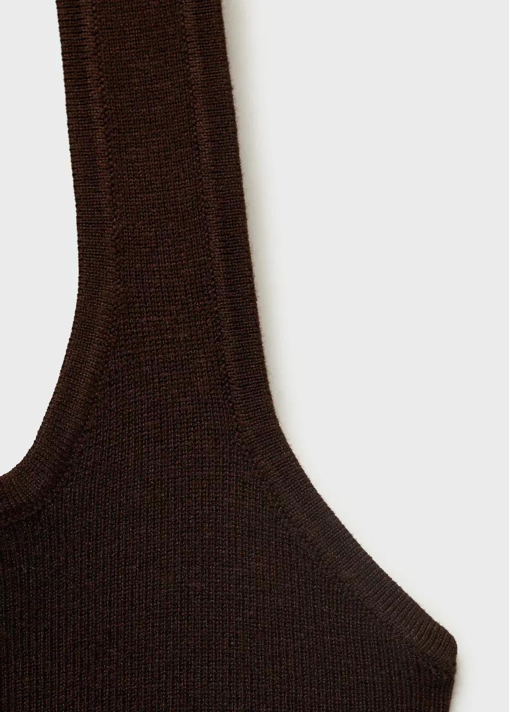 Brown Knit Halter Top, , large image number 5