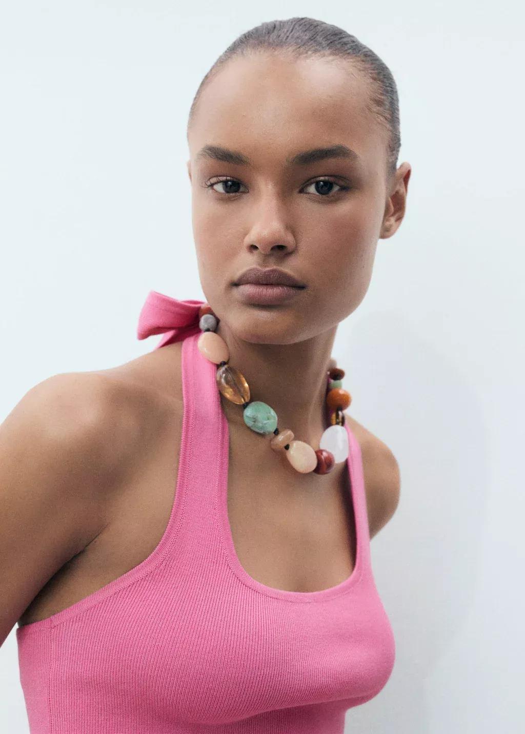 PINK Knit halter top, Pink, large image number 1