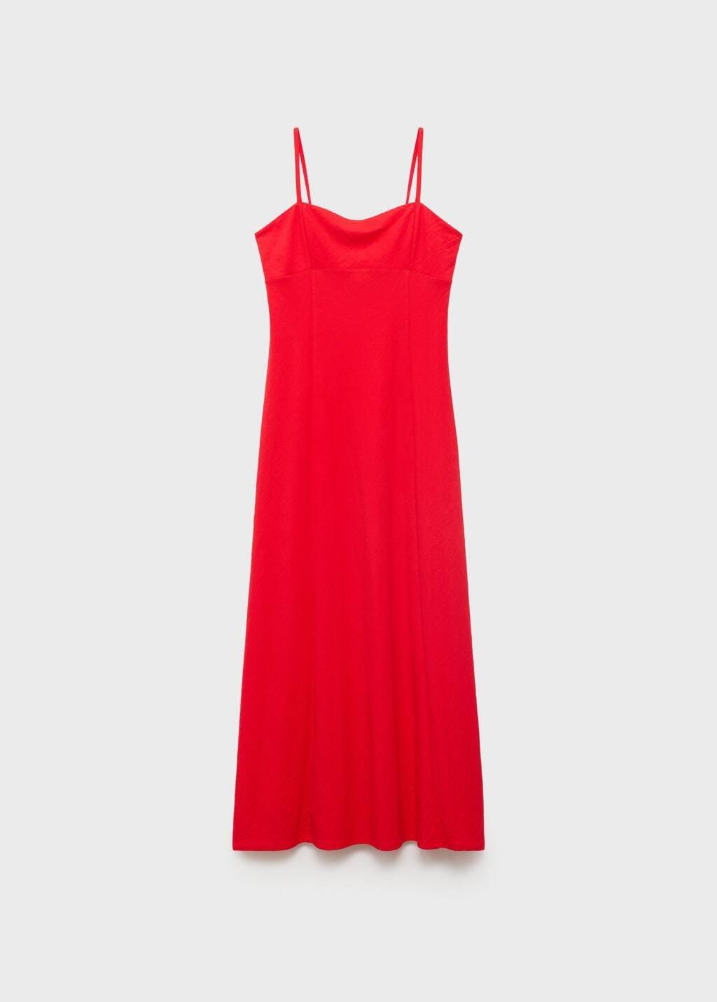 Red Midi-Dress With Bow On The Back, , large image number 3