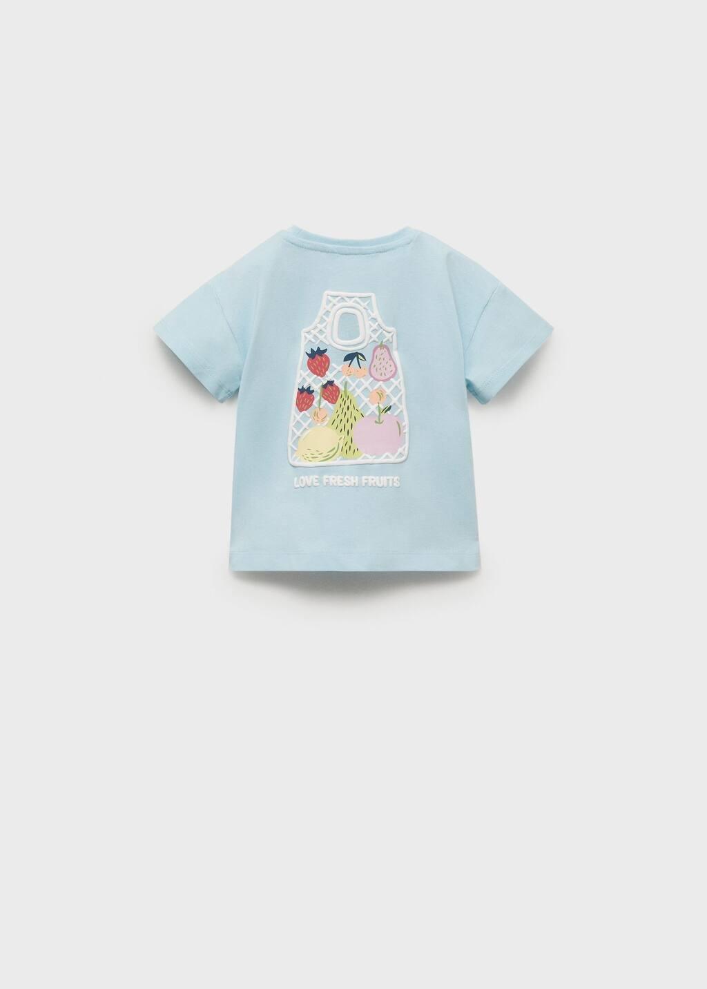 Blue Short-Sleeved Printed T-Shirt, Kids Girls, , large image number 1