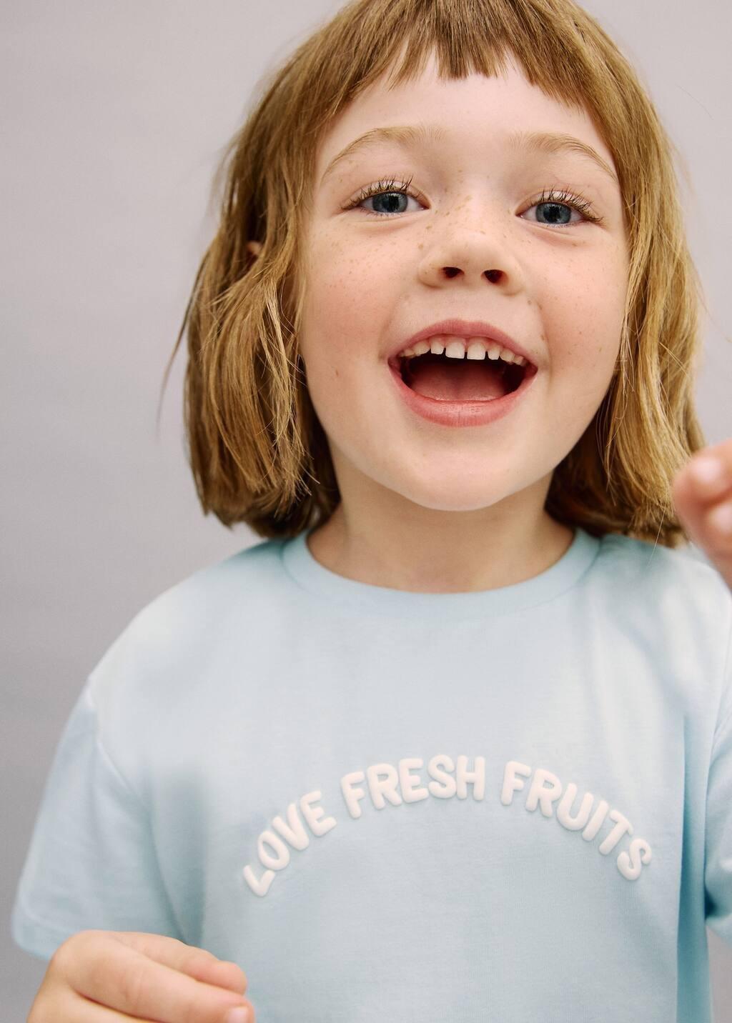 Blue Short-Sleeved Printed T-Shirt, Kids Girls, , large image number 3