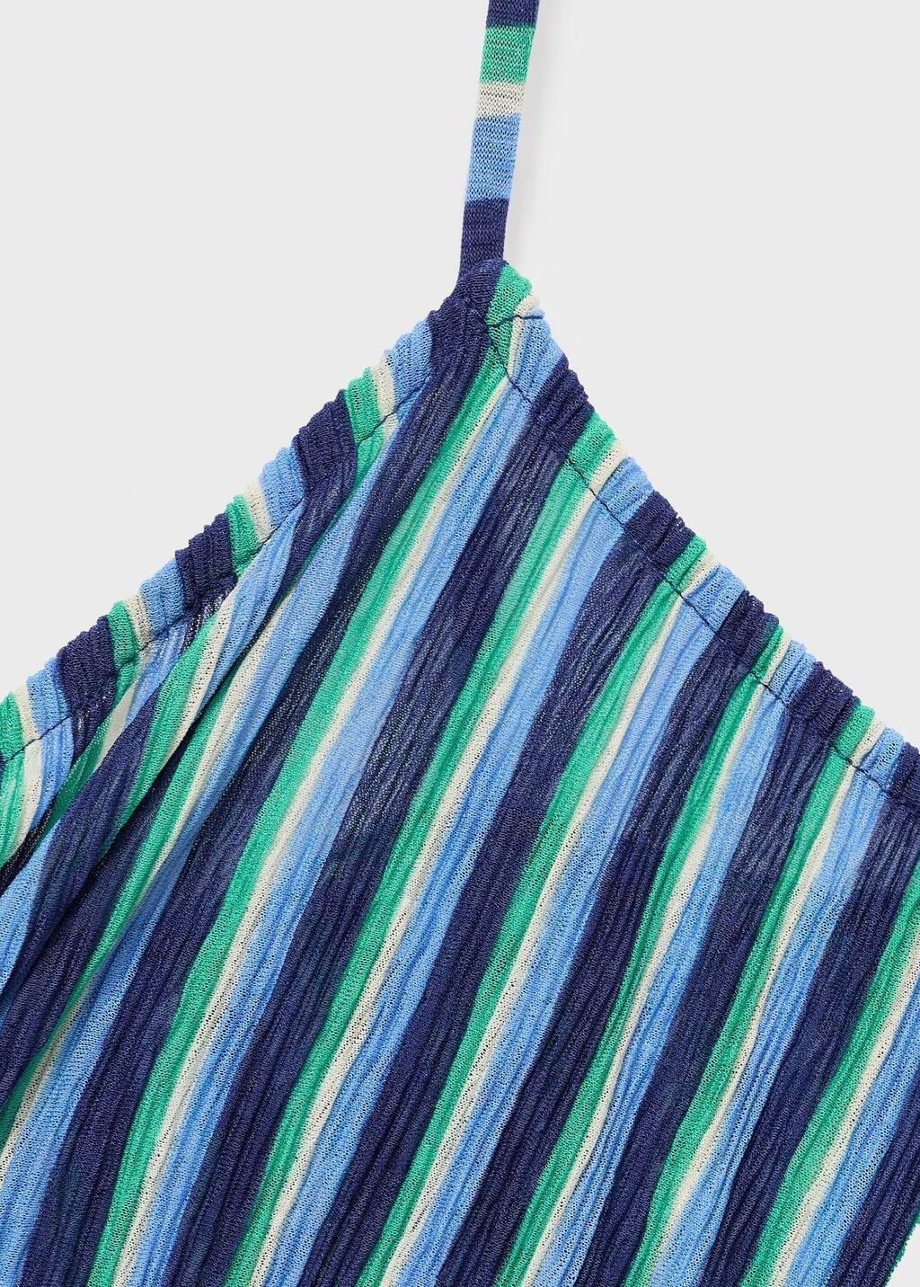 Blue Striped Gathered Dress, , large image number 2