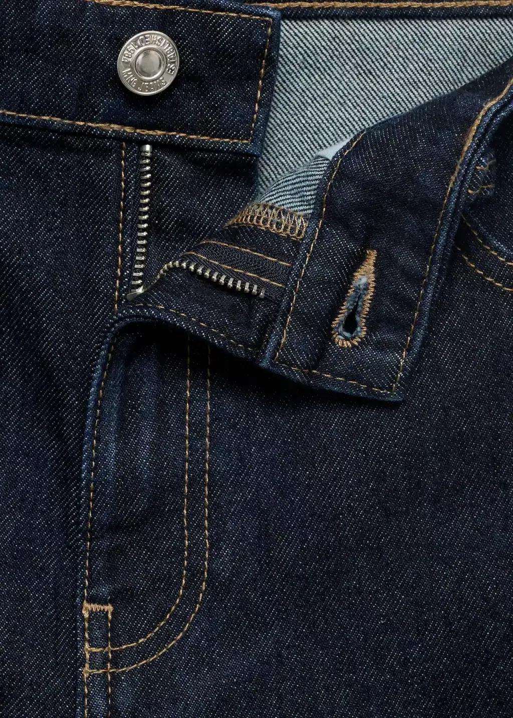 Blue High-Waisted Straight-Fit Denim Shorts, Open Blue, large image number 2