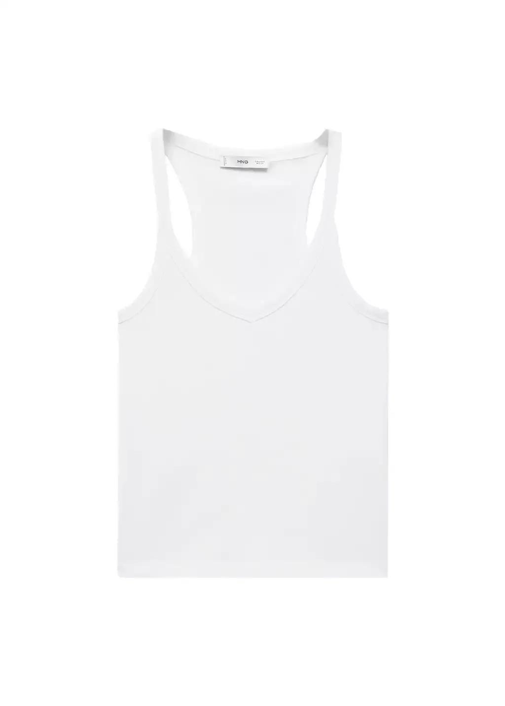 White Cotton Top With Straps, , large image number 3