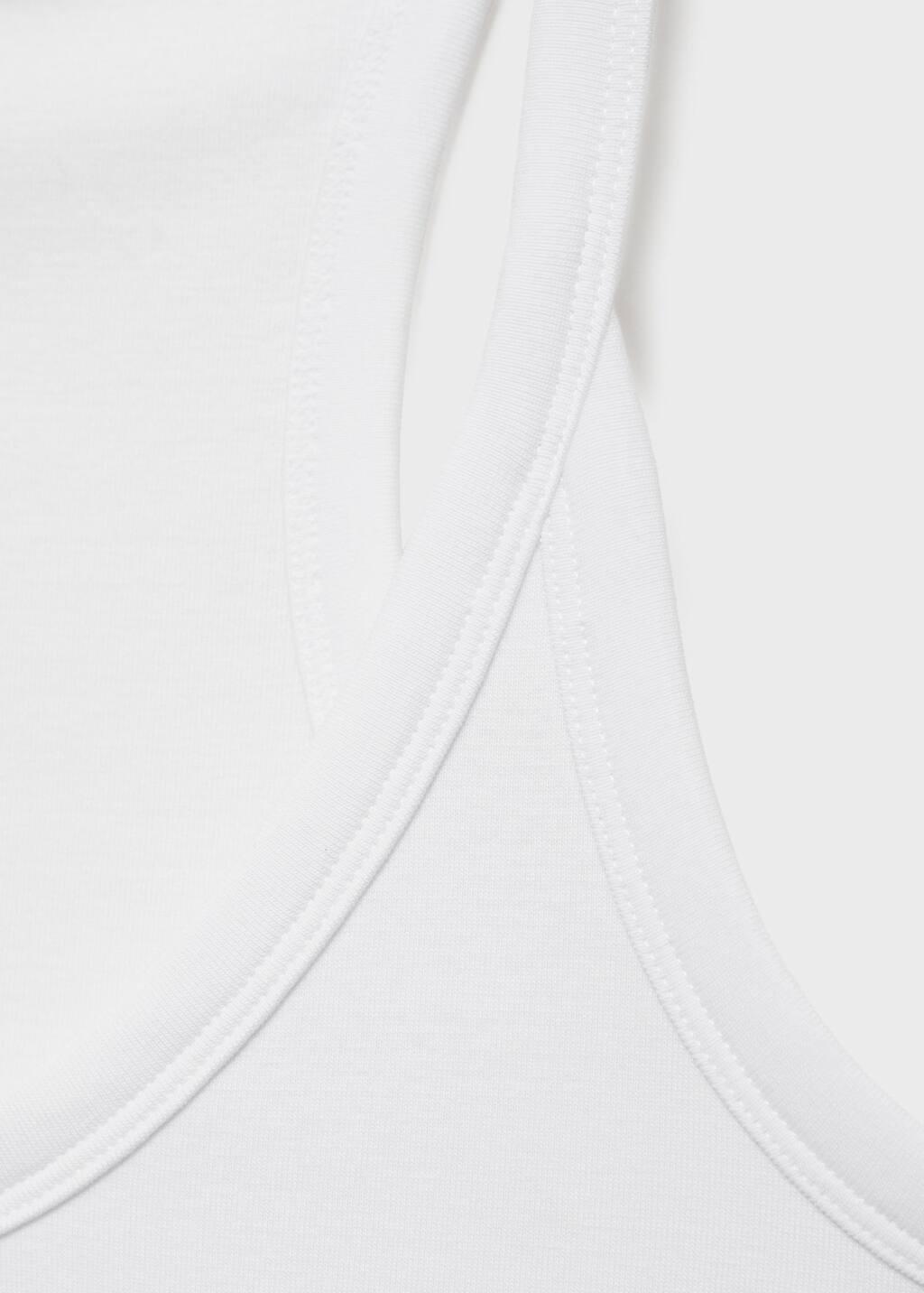 White Cotton Top With Straps, , large image number 4