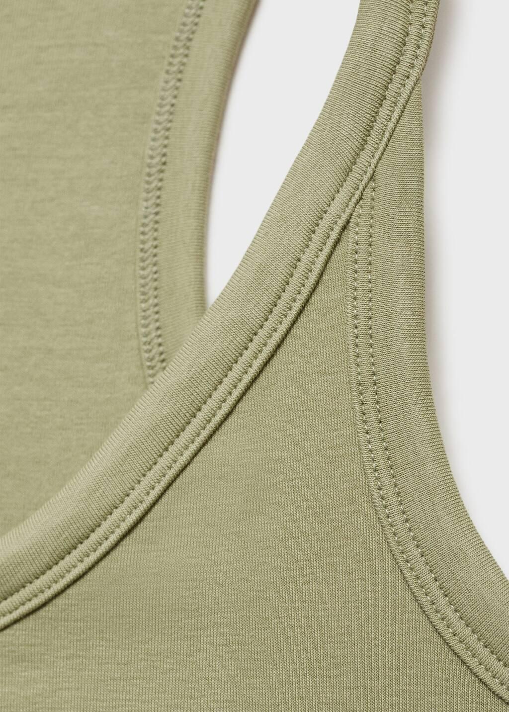 BEIGE - KHAKI Cotton top with straps, Beige - Khaki, large image number 4