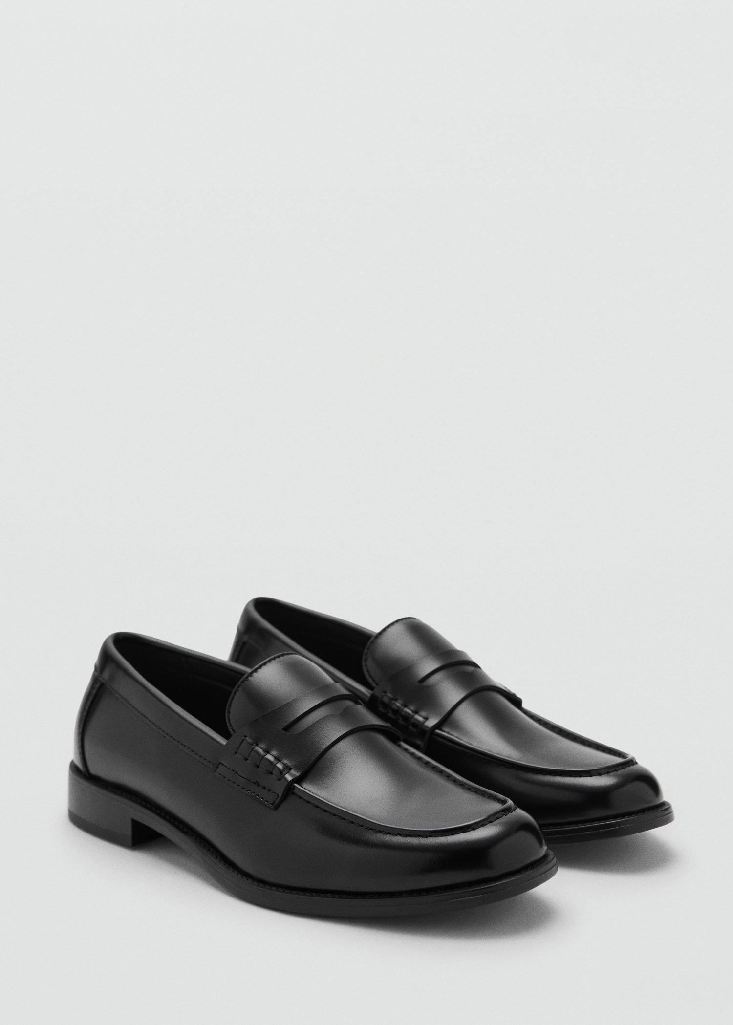 BLACK Nappa leather-effect moccasins, , medium