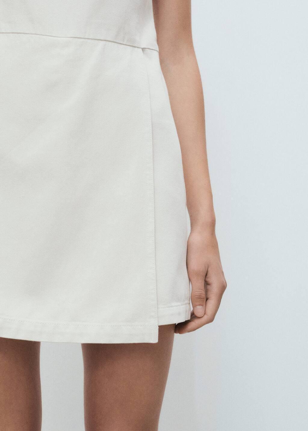 White Short Denim Pinafore, , large image number 2