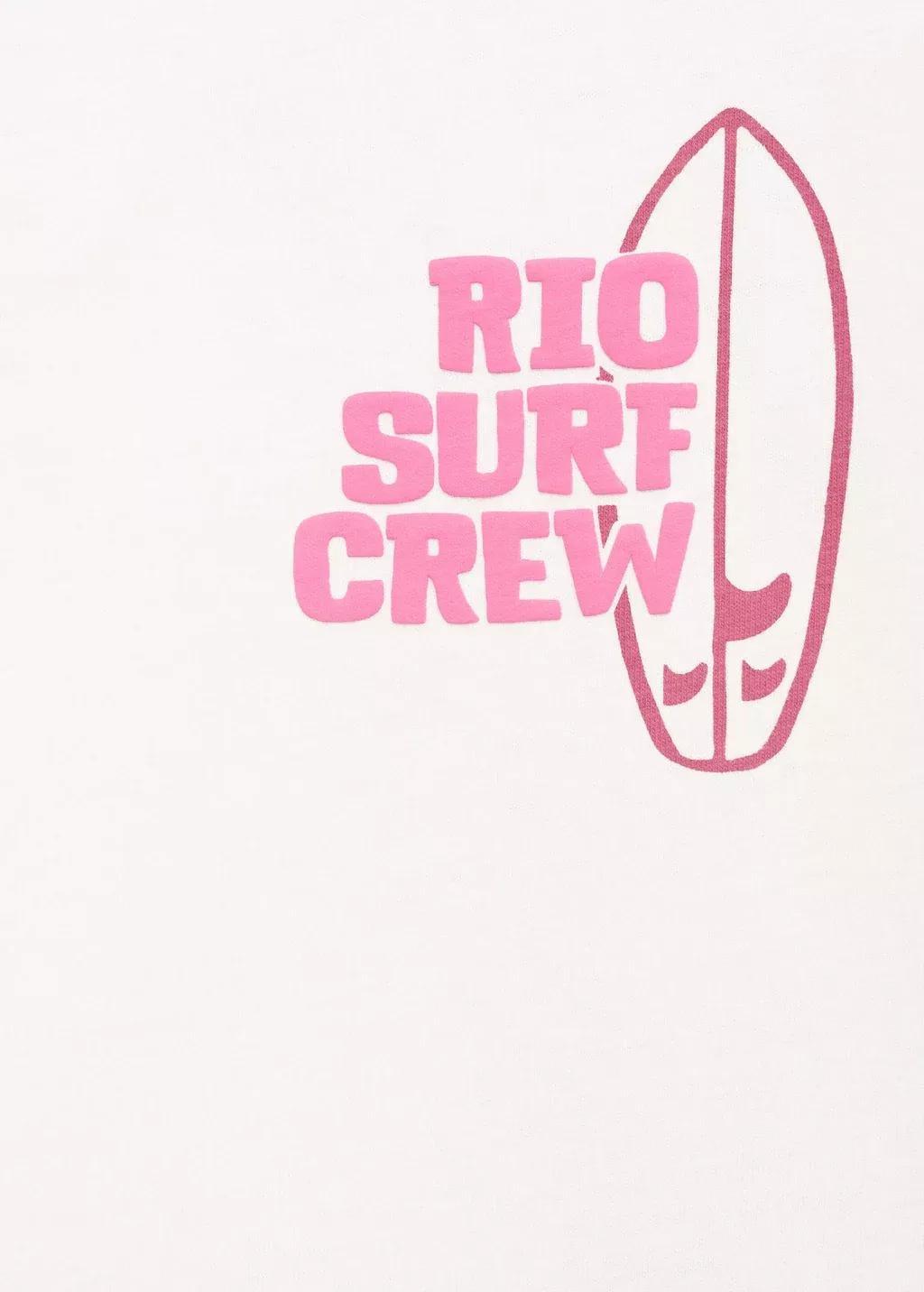 Cream Surf Printed T-Shirt, Kids Girls, , large image number 2