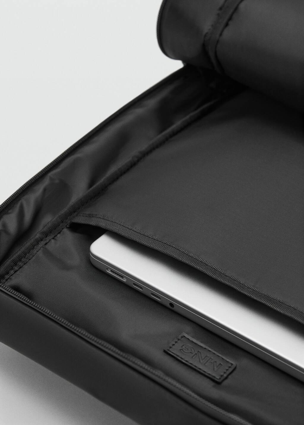 BLACK Rubberized backpack with flap closure, Black, large image number 4