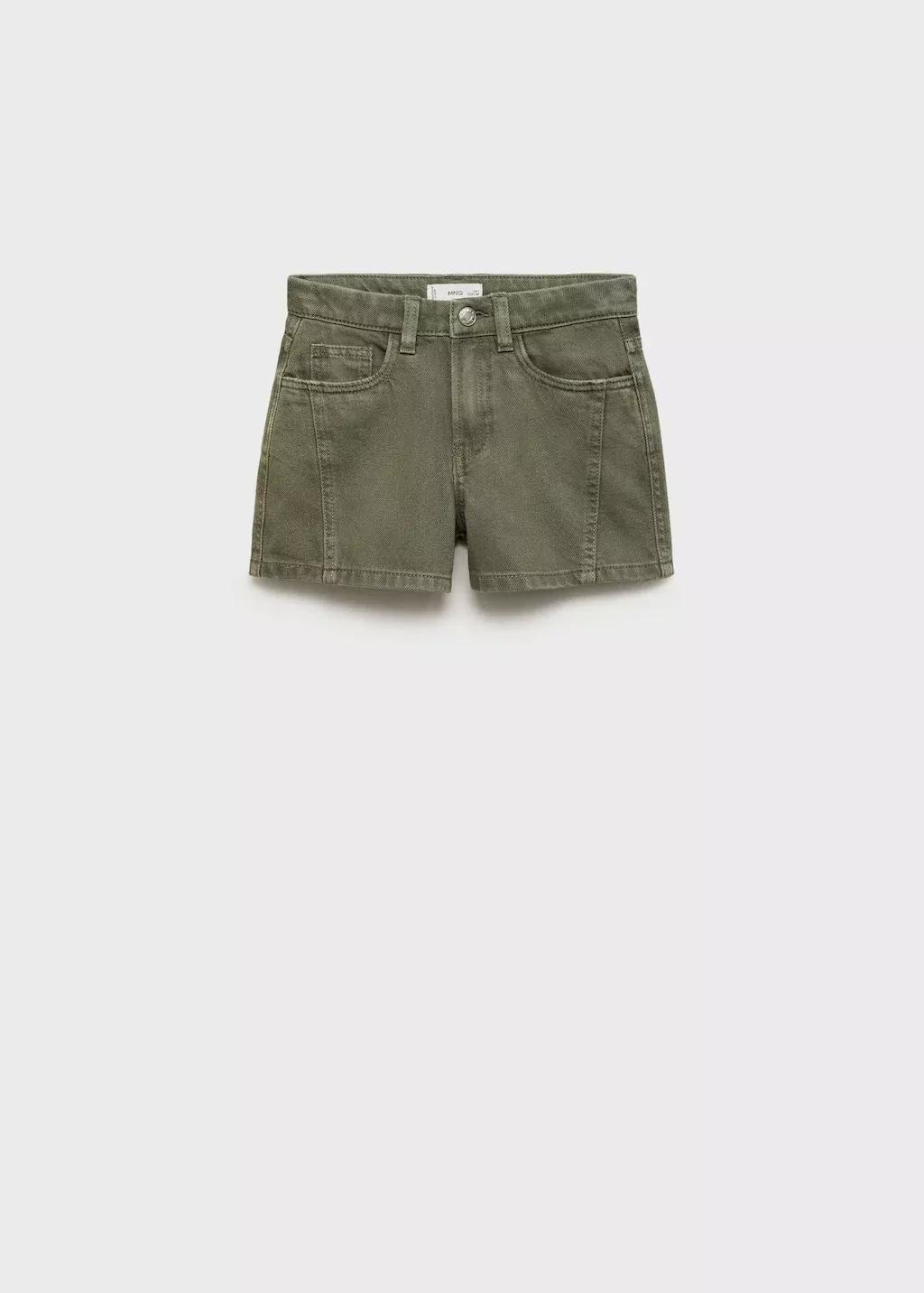 Khaki Shorts With Stitching Detail, Kids Girls, , large image number 3