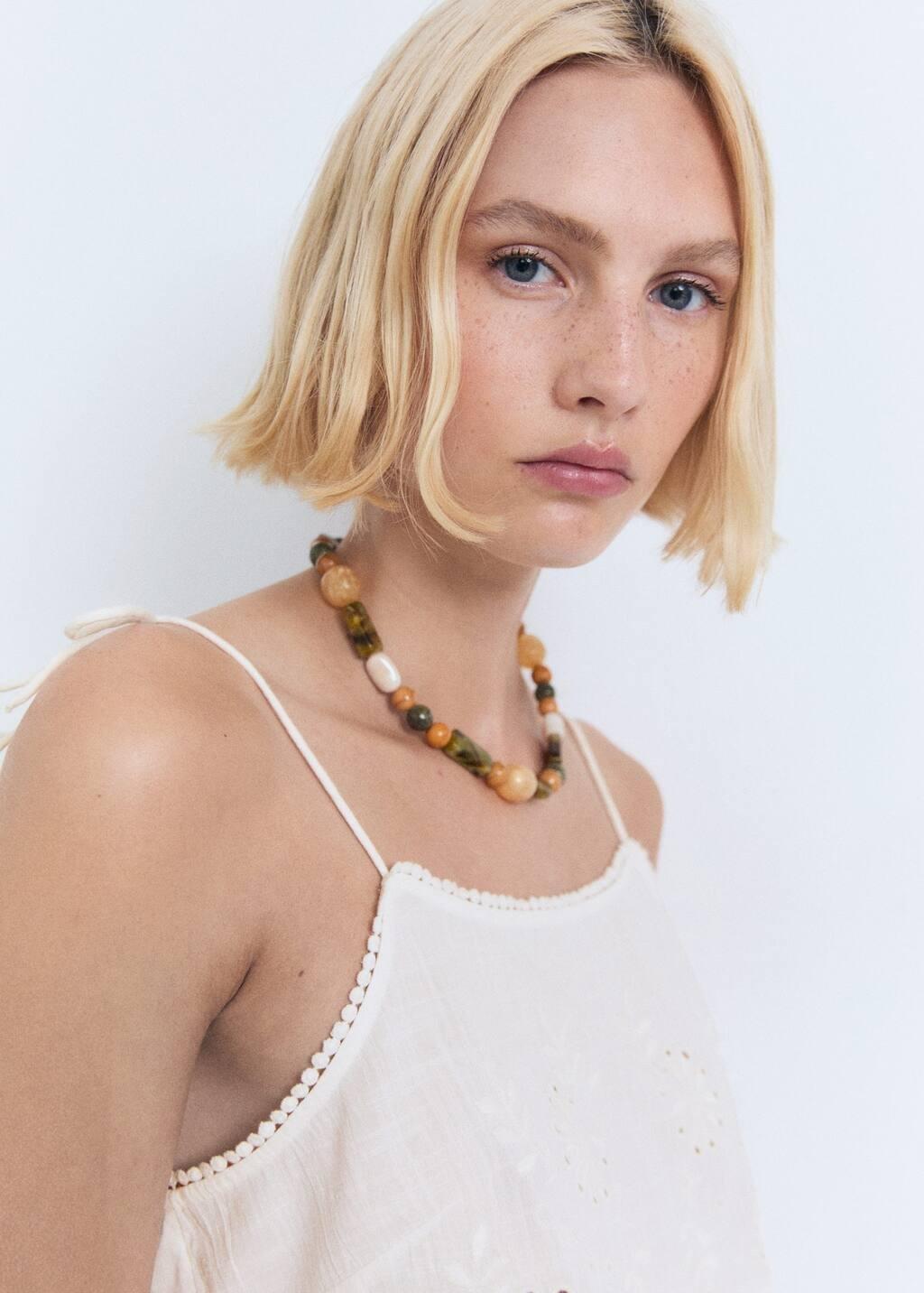 NATURAL WHITE Lace embroidered top, Natural White, large image number 1