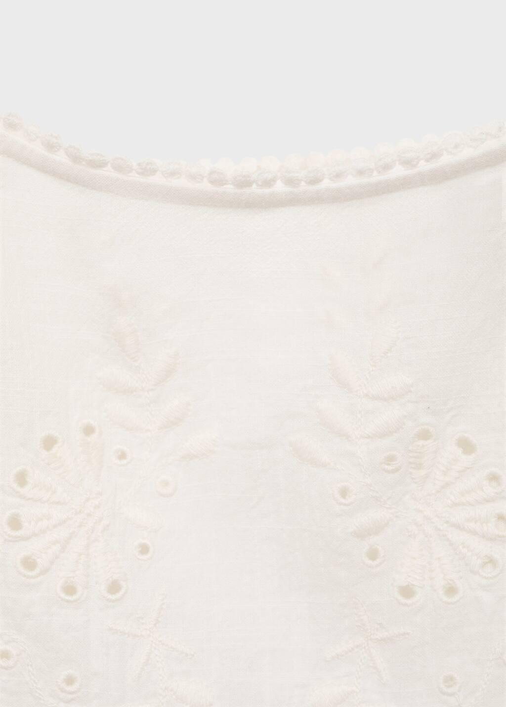 NATURAL WHITE Lace embroidered top, Natural White, large image number 4