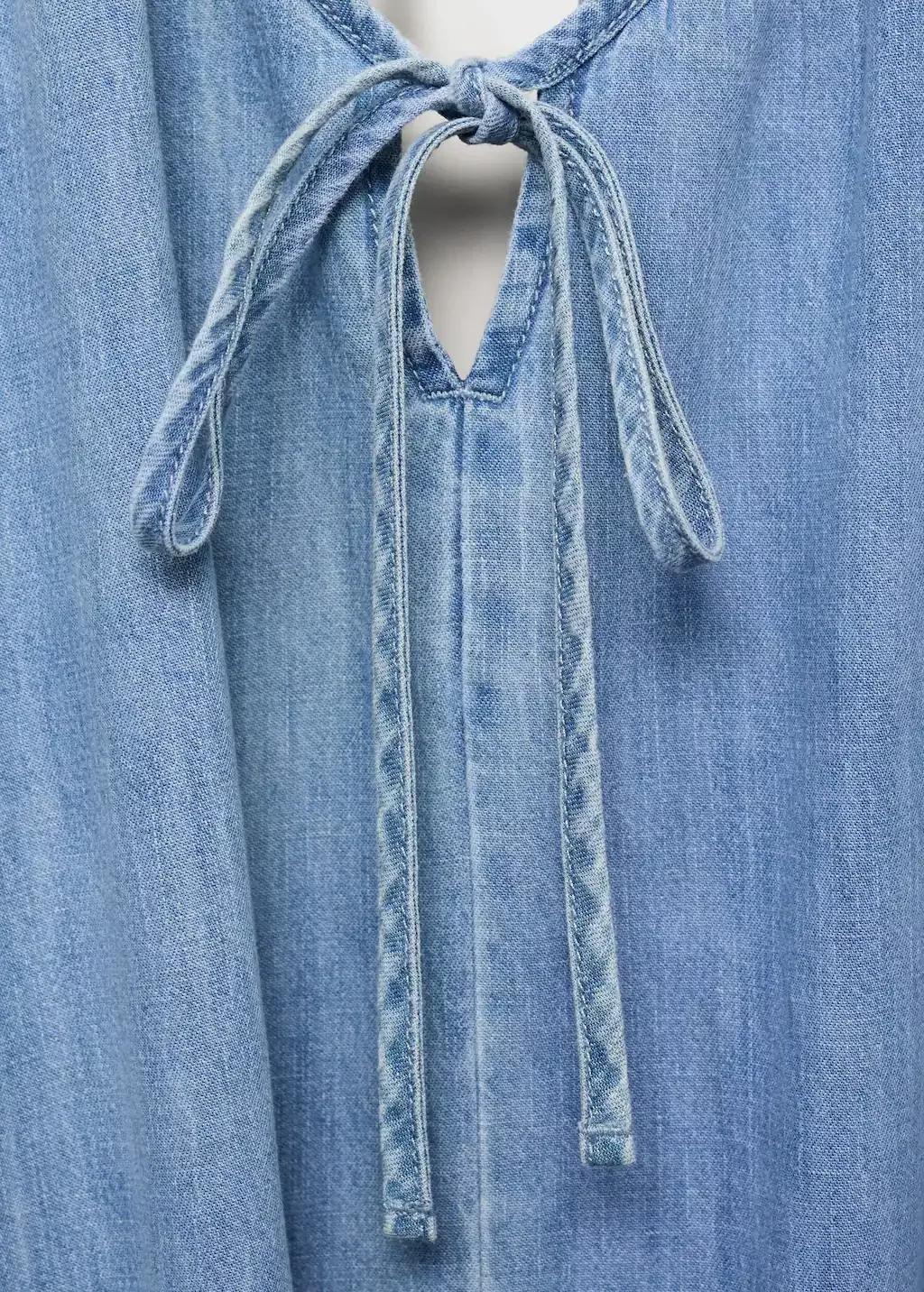 Blue Strappy Denim Dress, , large image number 5