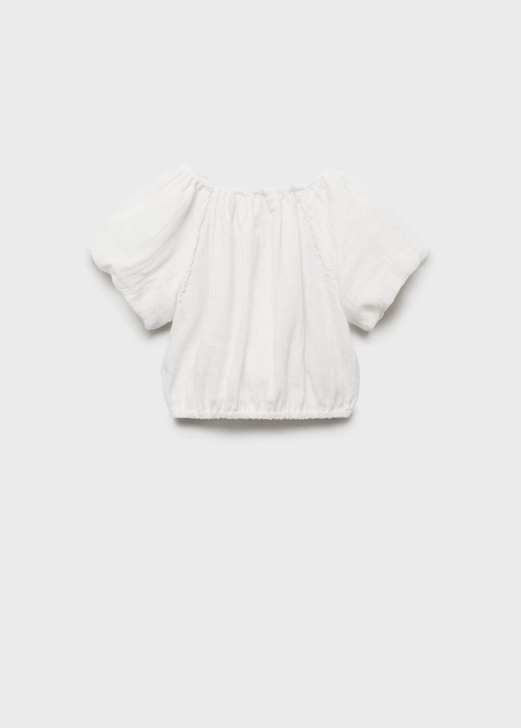 White Puff Sleeves Blouse, Kids Girls, , large image number 2