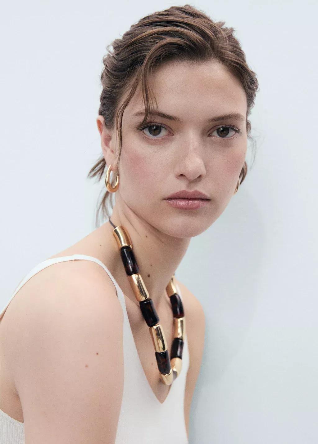 Cream V-Neck Knitted Top, Light Beige, medium