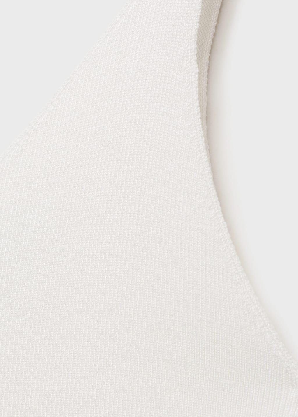 Cream V-Neck Knitted Top, , large image number 7