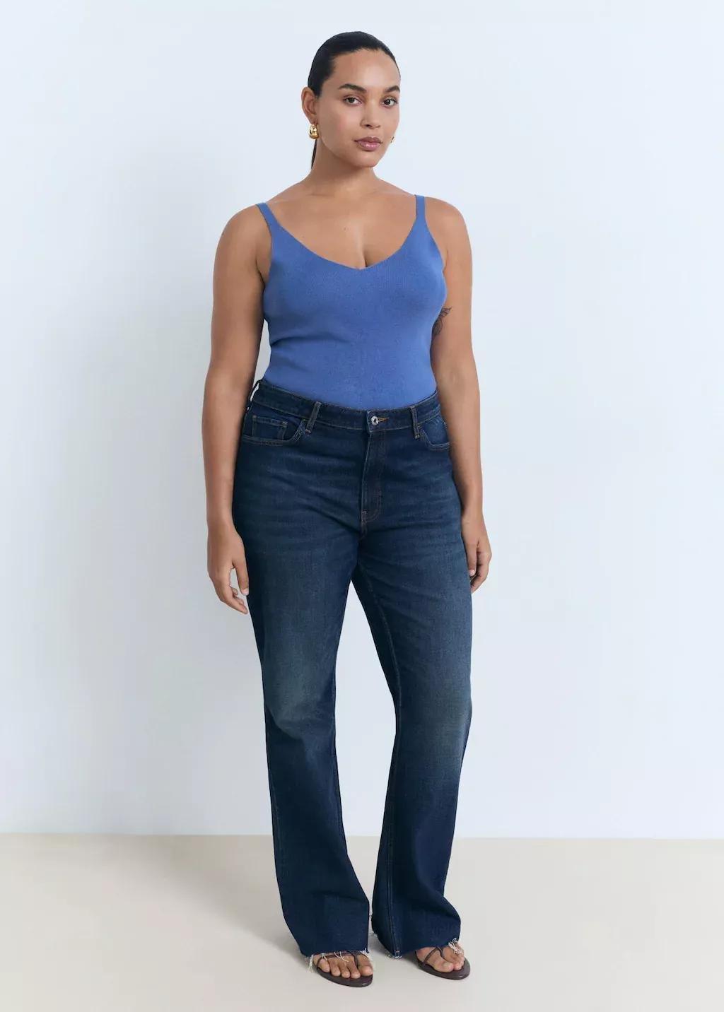 LT-PASTEL BLUE V-neck knitted top, Light-Pastel Blue, large image number 2