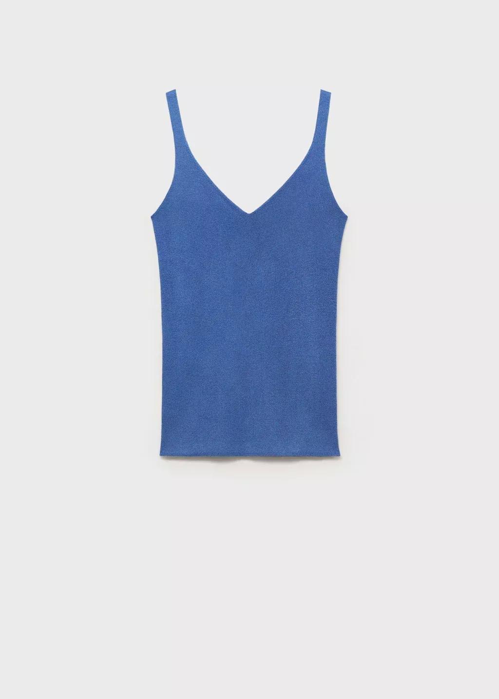 LT-PASTEL BLUE V-neck knitted top, Light-Pastel Blue, large image number 3
