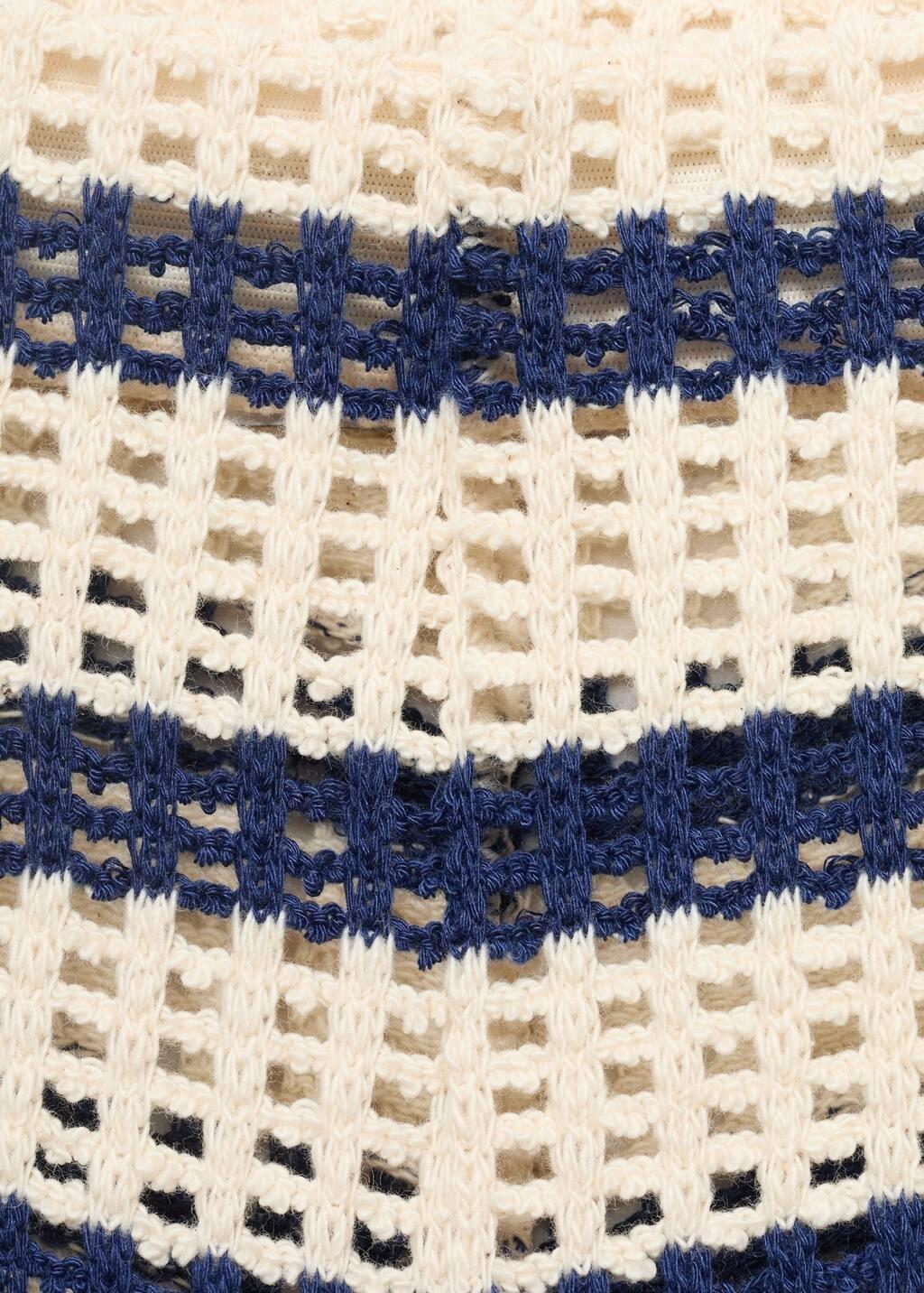 NAVY Striped crochet shorts, Navy, large image number 4