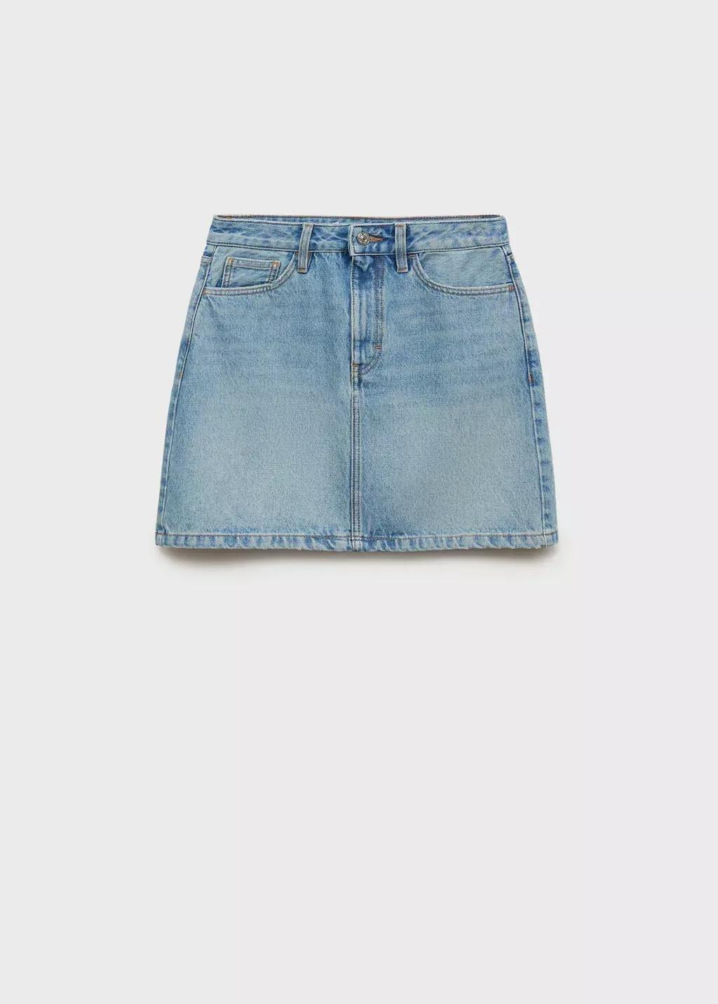 Blue Denim Mini Skirt, , large image number 3