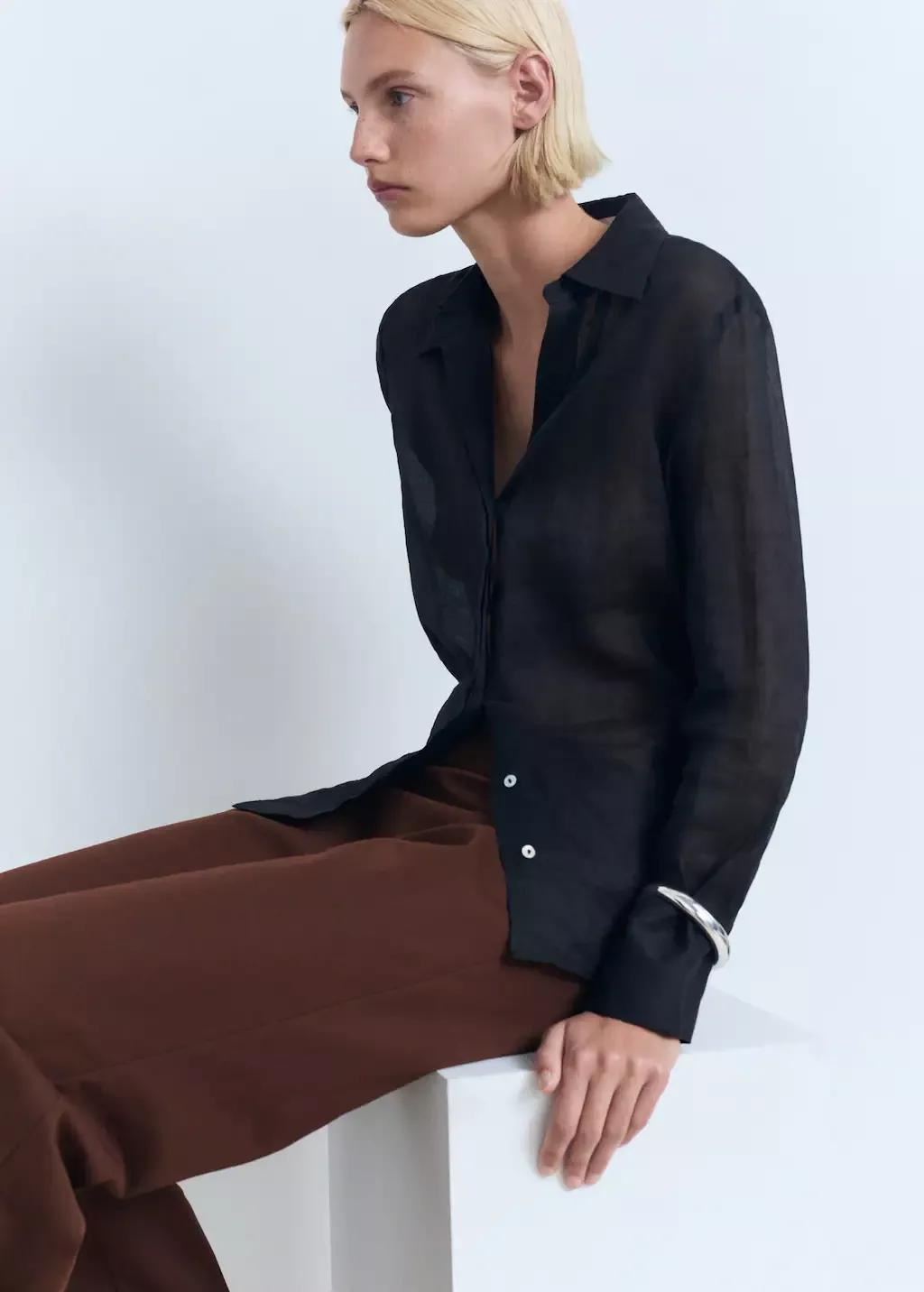Brown Flowy Straight-Fit Trousers, , large image number 2