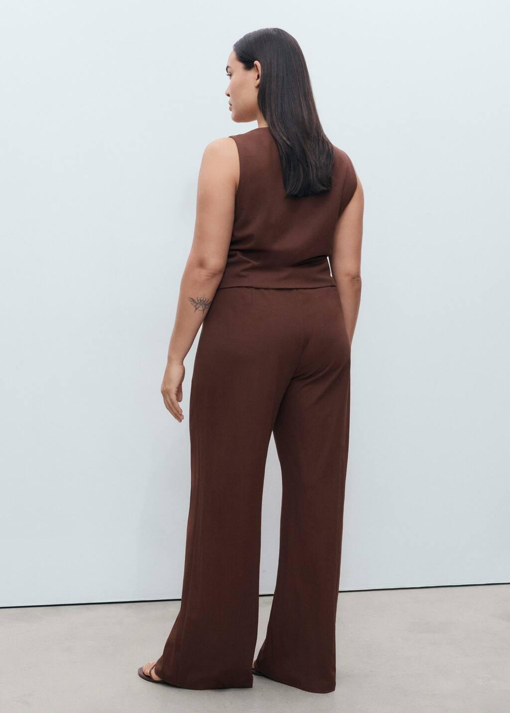 DARK BROWN Flowy straight-fit trousers, Dark Brown, large image number 8