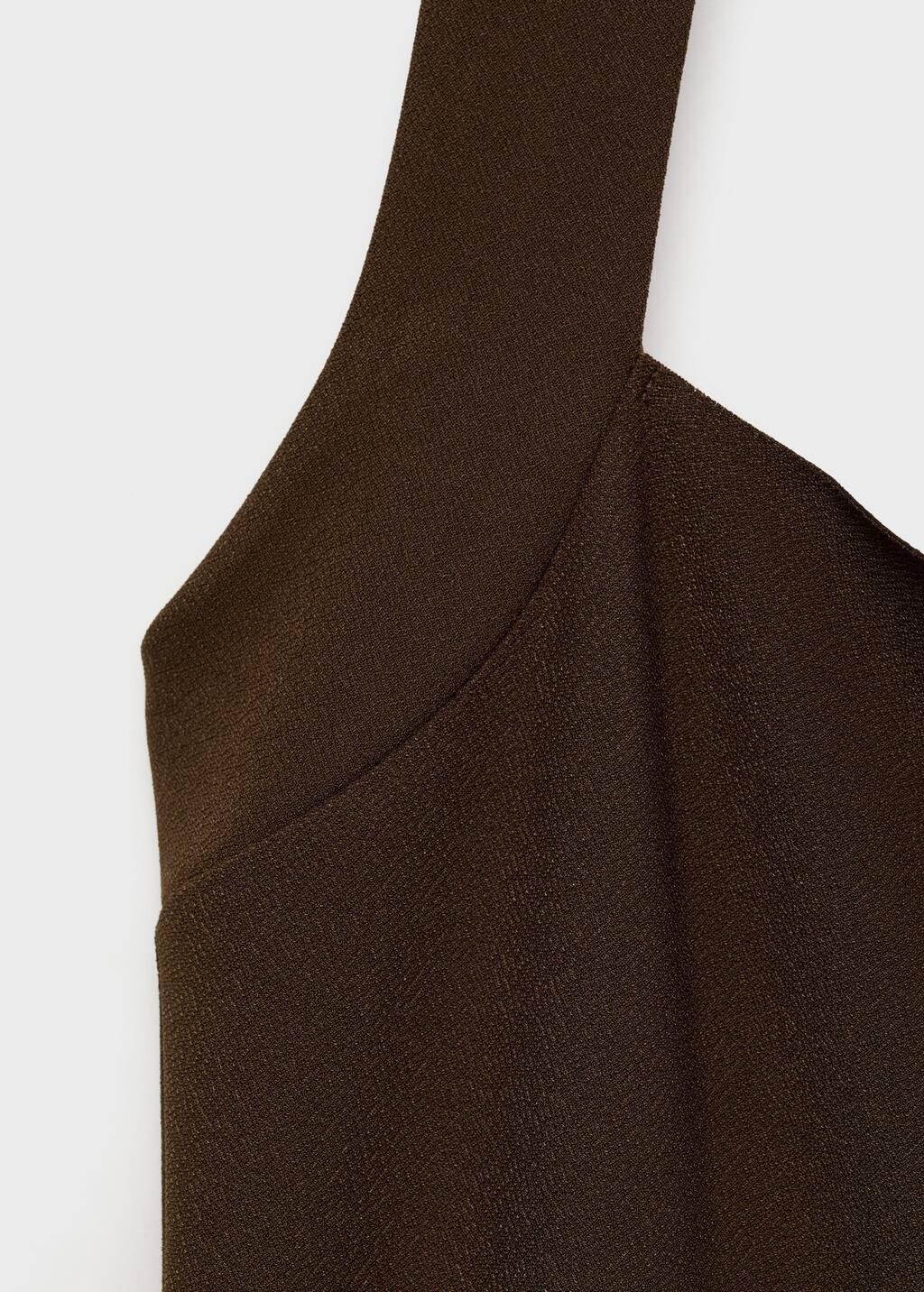 Brown Long Halter-Neck Dress, , large image number 4