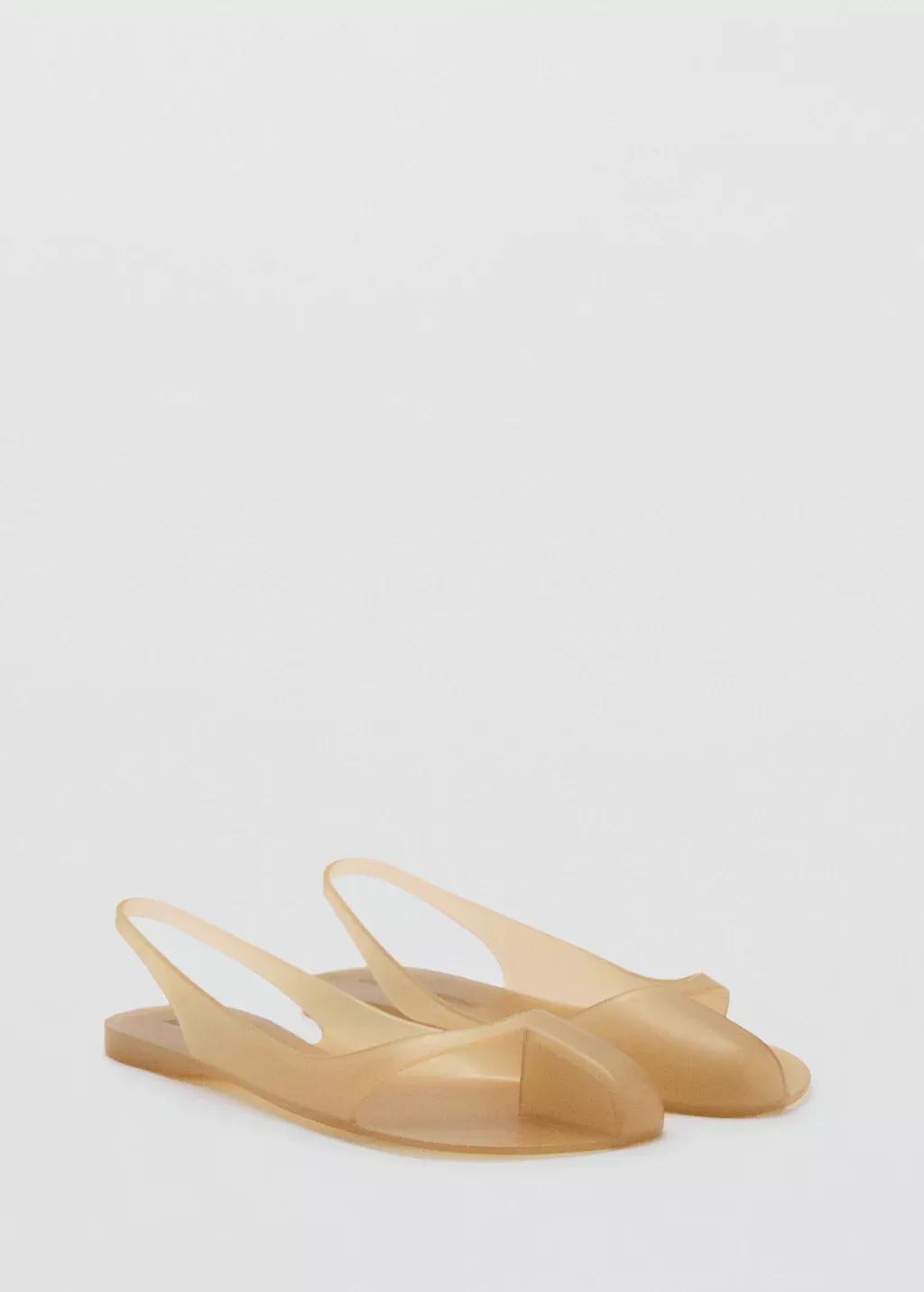 Beige Rubberised Slingback Shoe, , large image number 0