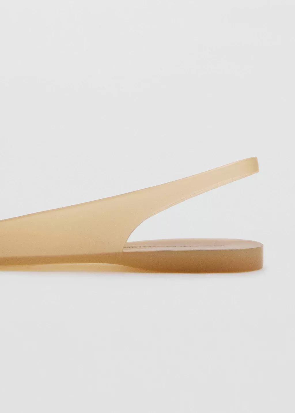 Beige Rubberised Slingback Shoe, , large image number 1
