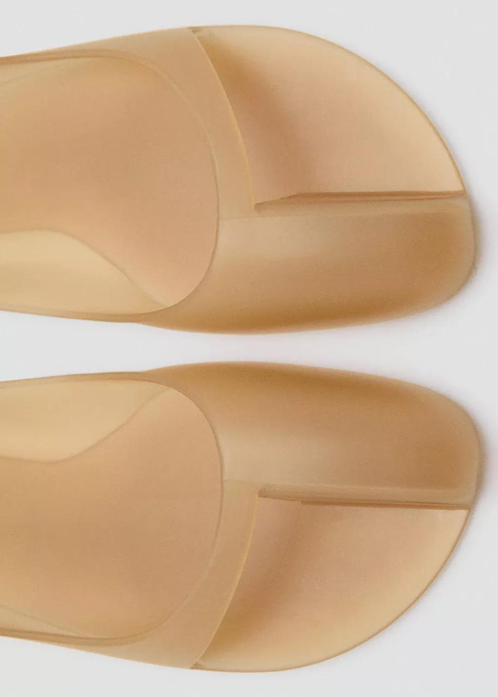 Beige Rubberised Slingback Shoe, , large image number 2