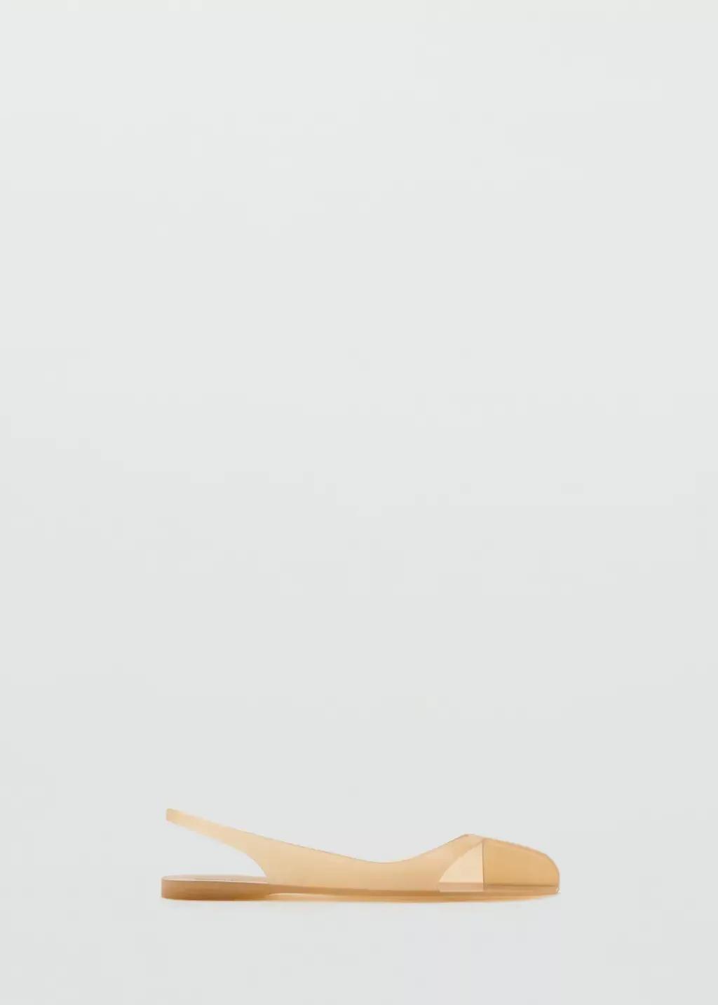 Beige Rubberised Slingback Shoe, , large image number 3