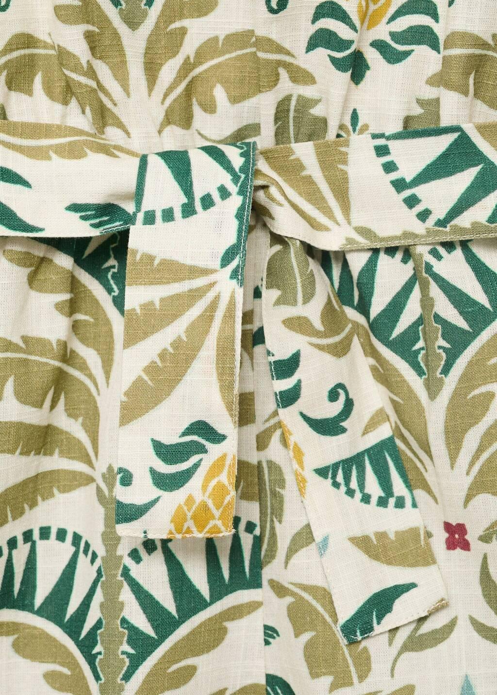 Green Tropical Print Jumpsuit, Kids Girls, , large image number 2