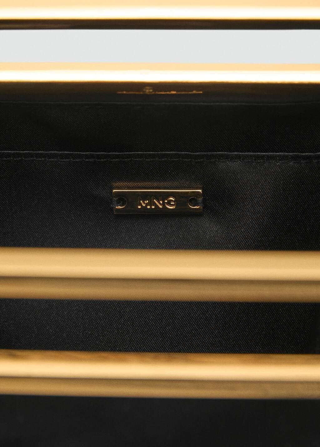 Black Handbag With Metal Handle, Black, large image number 1