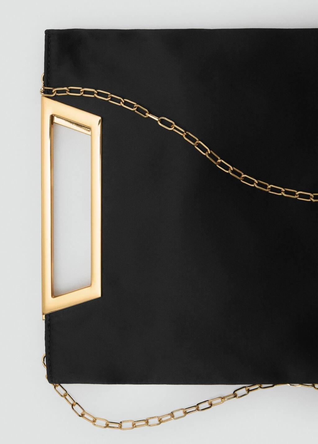 BLACK Handbag with metal handle, Black, medium