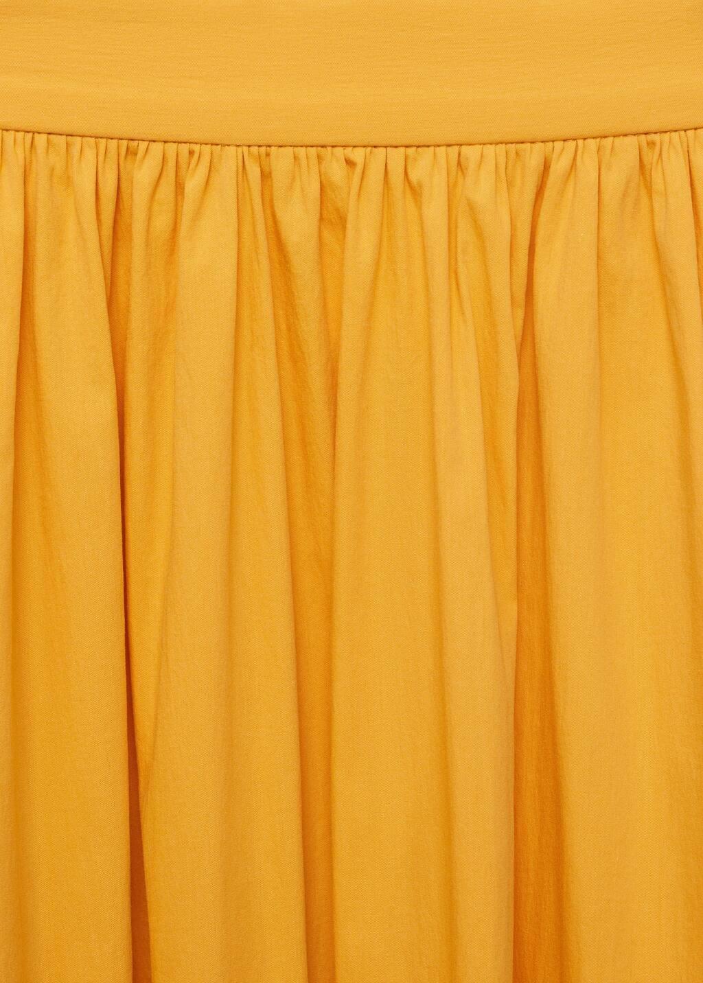 Yellow Long Gathered Skirt, , large image number 4